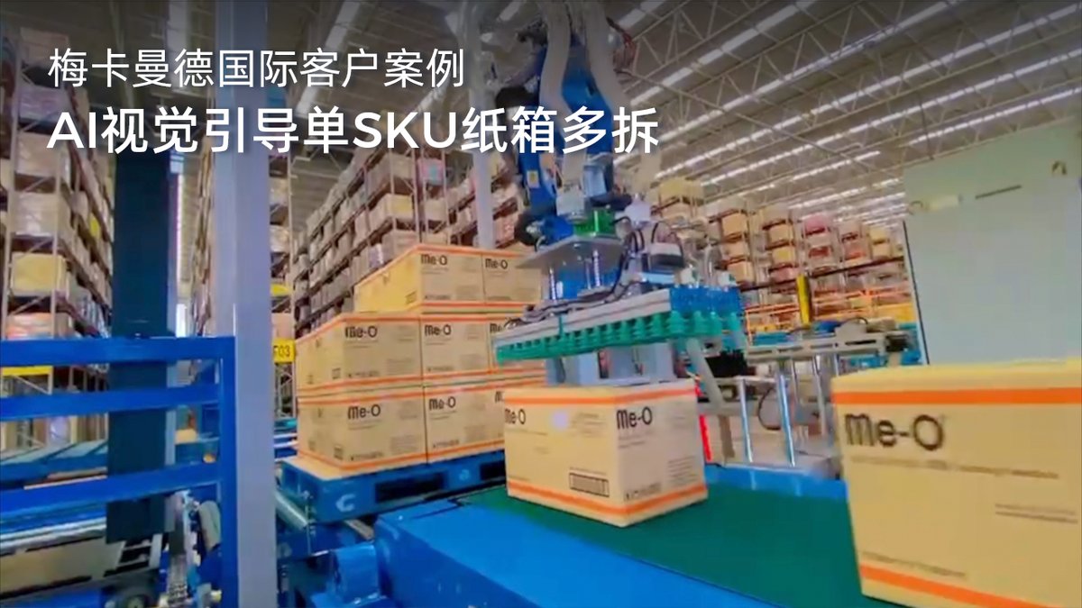 AI视觉引导单SKU纸箱多拆